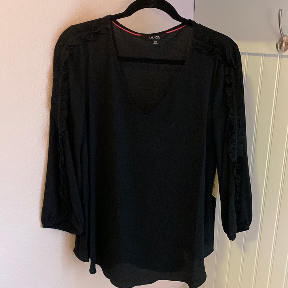 Isaac Mizrahi IMNYC black blouse size large